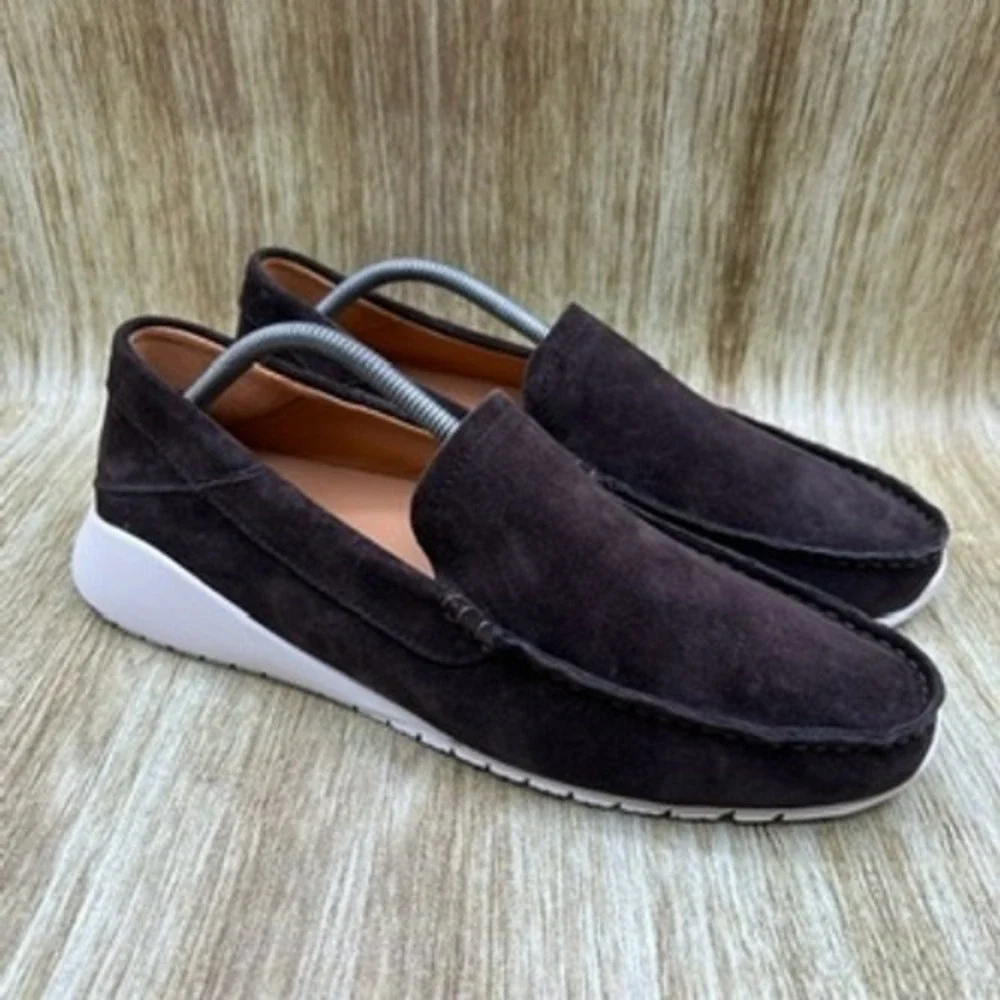 OluKai Ka'a Loafer Men's Size 10 Dark Brown Suede Slip On‎ Shoes Casual NEW